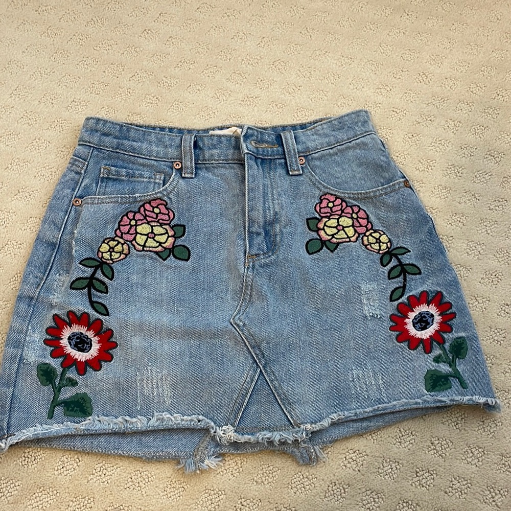 vestique denim mini skirt size S